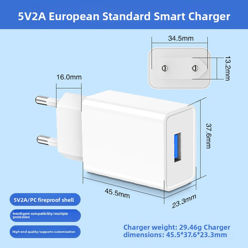 Cargador USB de enchufe europeo